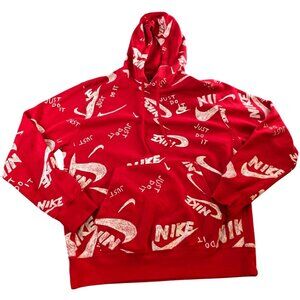 Nike Red Logo Hoodie Size M